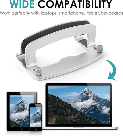 LOTEYIKE Aluminum Vertical Laptop Stand, MacBook Pro Laptop Vertical Stand Dock - Image 2