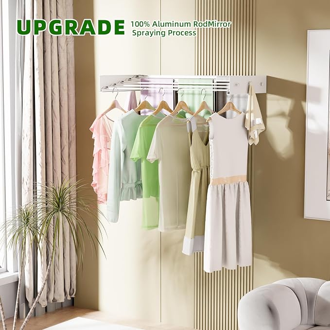 Wall Mounted Drying Rack for Laundry 31.5'', Folding Clothes Drying Rack Wall - Image 3