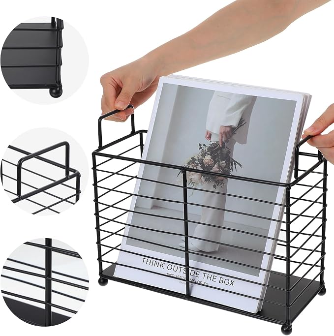 Metal Magazine Rack Floor, Wire Magazine Rack Storage Organizer - Image 3