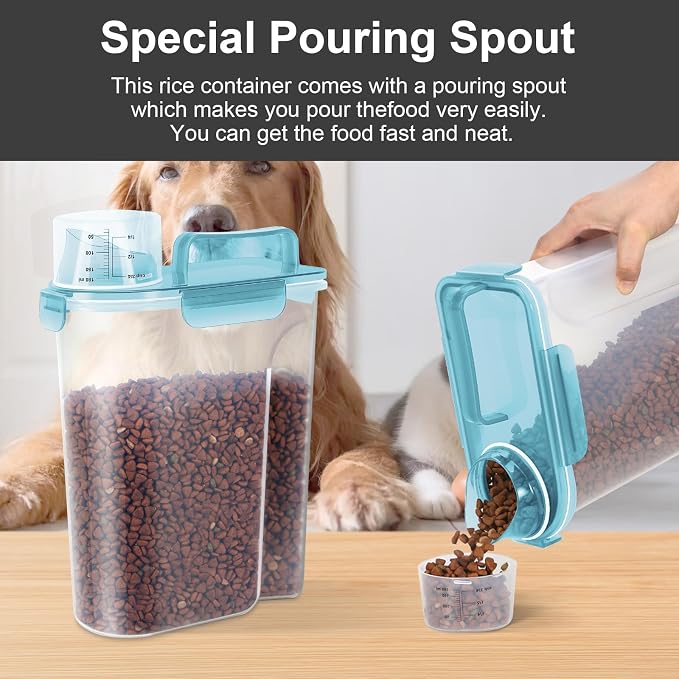 5-7Lbs Cat Dog Storage Container, Portable Pet Food Containers - Image 2