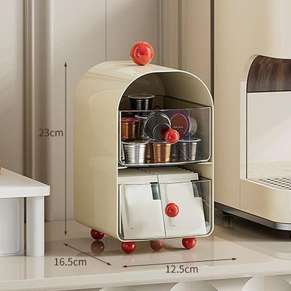 Multi-Compartment Tray for Coffee Pods & Tea Bags Space-Saving Kitchen/Desktop - Image 3