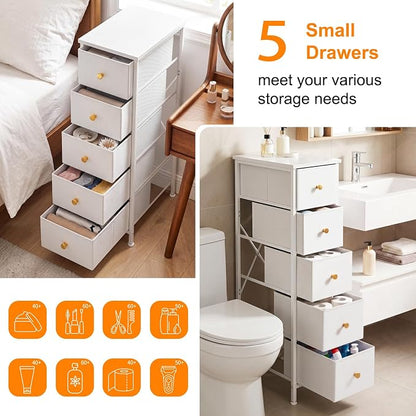 Fixwal Narrow Storage Cabinet, Narrow Nightstand Dresser - Image 7