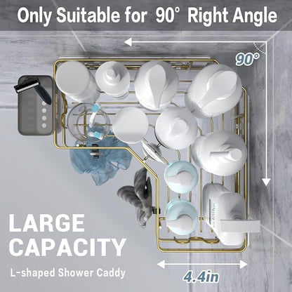 AKTECKE Corner Shower Caddy Organizer Shelf: 2Pack Adhesive Shower Rack - Image 3