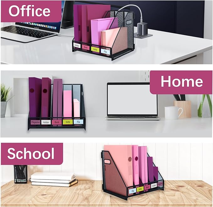 Desk Organizers, Metal Magazine File Holder - Image 7