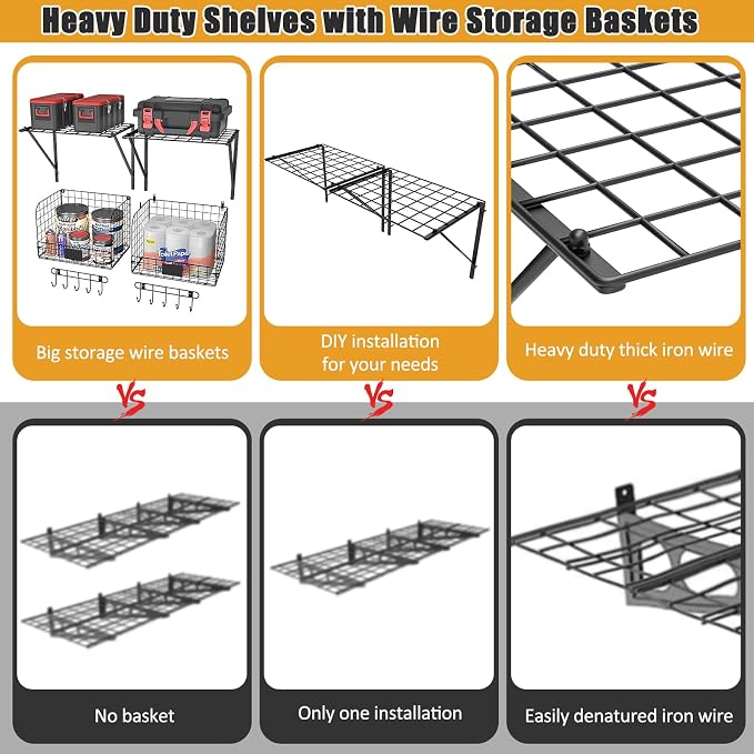 2 Pack Garage Shelves Wall Mounted - Image 8