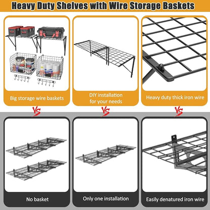 2 Pack Garage Shelves Wall Mounted - Image 8