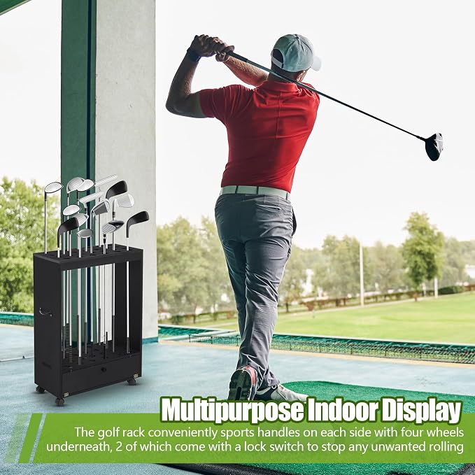 27 Hole Golf Club Stand Holder Wooden Golf Club Organizer Putter Display Rack - Image 6
