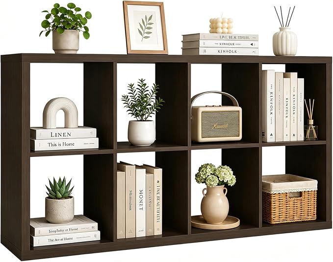 CTESNE【Wooden Thick Frame 8 Cube Storage Organizer Shelf by CTESNE