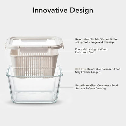 GENICOOK Glass Produce Storage Containers - Image 4