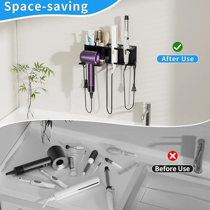 Hair Dryer Holder Wall Mounted, Metal Hair Tools Organizer, Hair Dryer Holder - Image 5