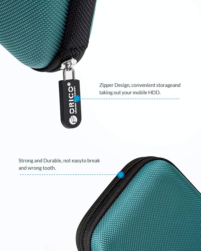 ORICO Hard Drive Case 2.5 inch External Drive Storage Carrying Bag Waterproof - Image 4