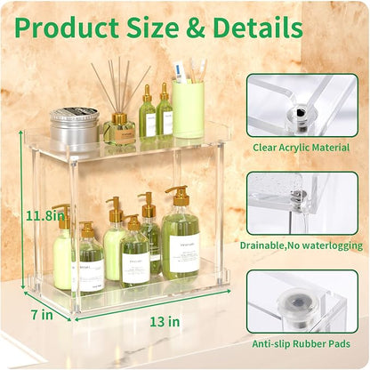 NPPLUS Acrylic Bathroom Counter Organizer, 2-Tier Tray Vanity Counter Organizer - Image 3