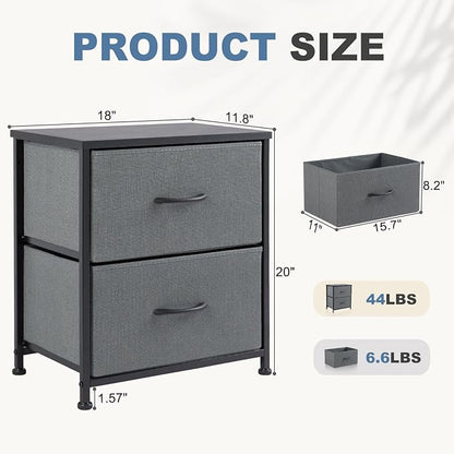DUMOS Nightstand Set of 2, Small Dresser - Image 3