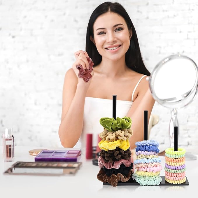 SMUK 2Packs 3-Tiers Acrylic Scrunchie Holder Organizer - Image 3
