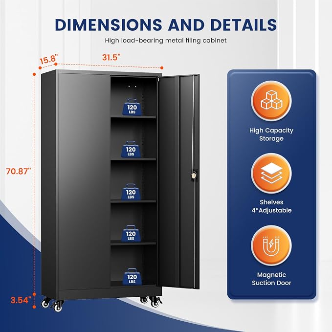 Yizosh Metal Garage Storage Cabinet - Image 3