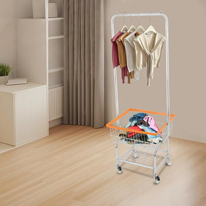 Steel Wire Laundry Cart, Laundry Basket - Image 3