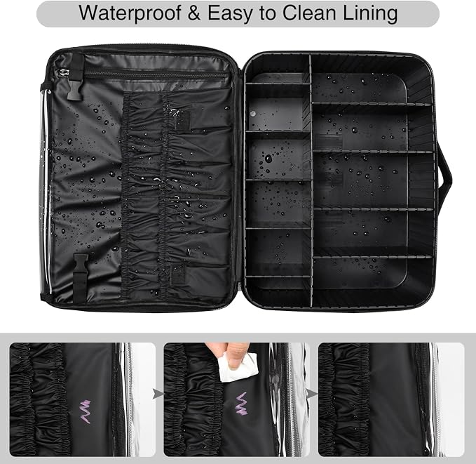 Relavel Large Makeup Organizer Profession Makeup Bag Extra Large Makeup Case - Image 5
