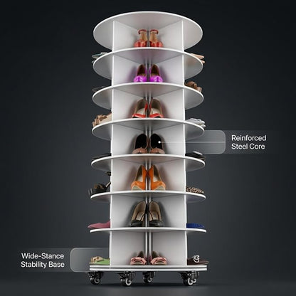 7-Tier Rotating Shoe Organizer - Image 9