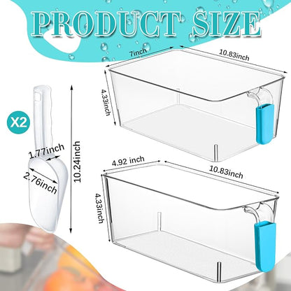 Havawish Ice Storage Bin and Flexible Scoop Set Plastic Freezer Bin - Image 2