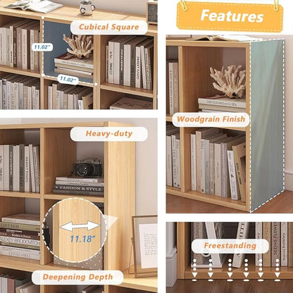 NELYE 8 Cube Organizer Bookcase White Open Shelf | Suitable - Image 3