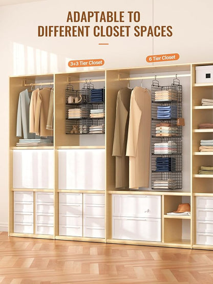 6 Tier Closet Hanging Organizer, Metal Closet Organizers and Storage - Image 5