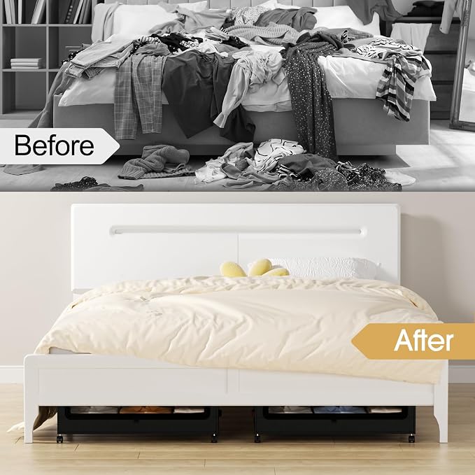 Yecaye Under Bed Storage with Wheels, 4 Pack Under the Bed Storage Containers - Image 7