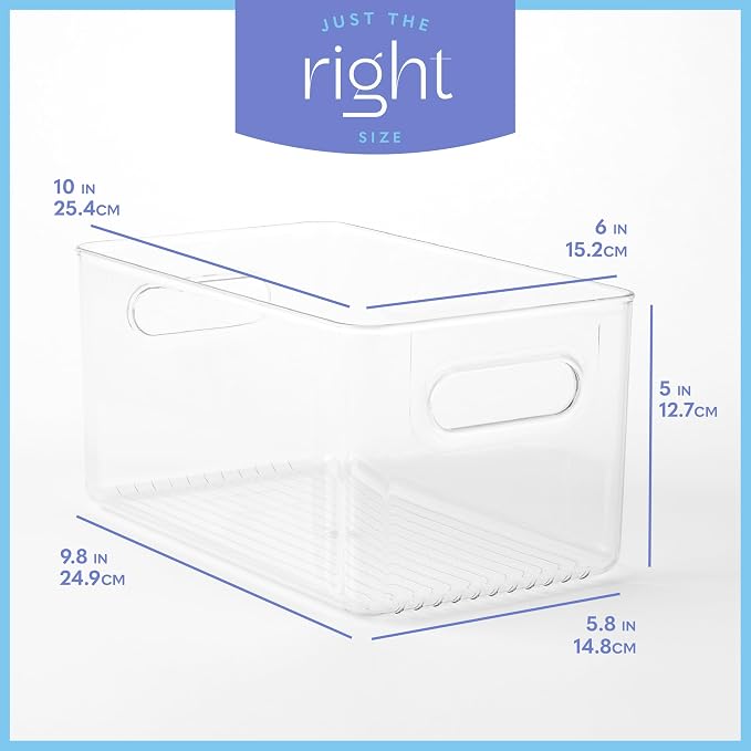 primebox Plastic Food Storage 6 Pack Clear Container Bin - Image 3