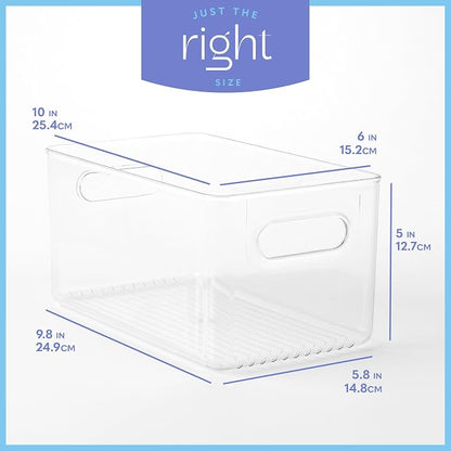 primebox Plastic Food Storage 6 Pack Clear Container Bin - Image 3