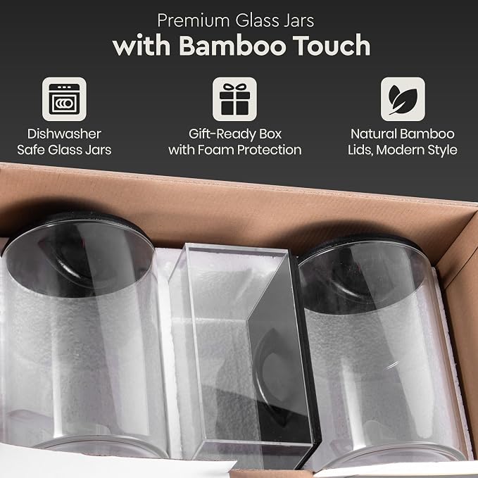 Laundry Pod Storage Container Set | Two 3L Glass Jars & One Acrylic Dryer Sheet - Image 4