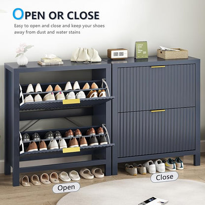 Fluted Shoe Cabinet Storage - Image 7