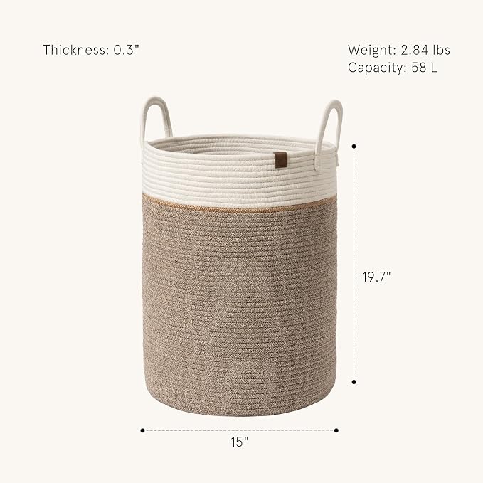 LA JOLIE MUSE Woven Basket Rope Storage Baskets - Image 2