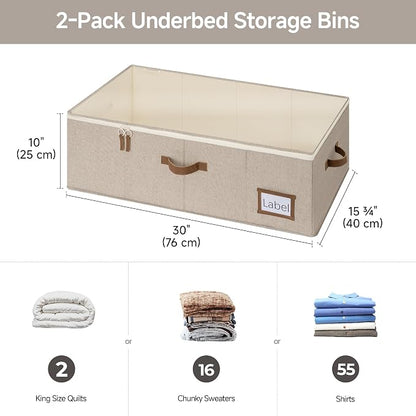 StorageWorks Under Bed Storage Bins, 77L Clothes Organizer - Image 2