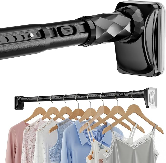 Black Closet Rods For Hanging Clothes, 41-67 In heavy duty tension rod | by ZipGloTensionRod