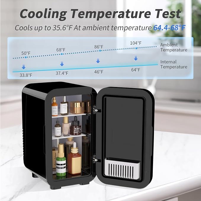Mini Fridge, 6 Liter/8 Can 110V AC/DC Portable Thermoelectric Cooler - Image 4
