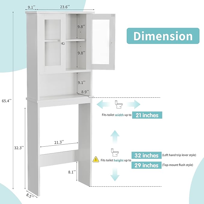 Shintenchi Over the Toilet Storage Cabinet, Bathroom Shelf Organizer - Image 2