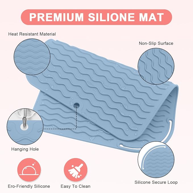Plus Size Silicone Heat Resistant Mat, Portable Travel Hot Tools Pad Cover - Image 3