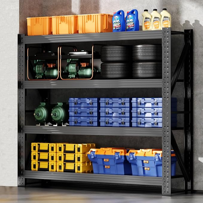 48" W Garage Shelving, 4-Tier Heavy Duty Storage Shelves Unit by Unknown