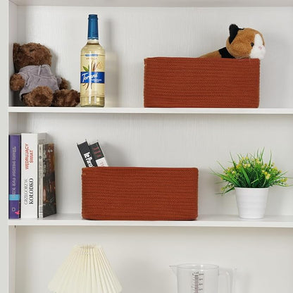 3-Pack Storage Baskets for Organizing | Woven Shelf Toy Basket | Rope Baskets - Image 4