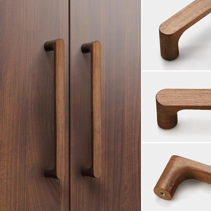 Walnut Round 5 in 10 pcs Wooden Drawer Pulls Handle pulls - Image 5