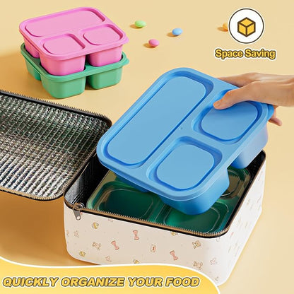Canfanni 6 Pcs Snack Box Container Set, Reusable 3&4 Compartment Meal Prep - Image 7