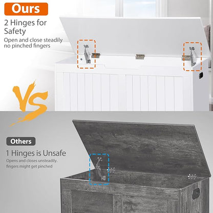 Wooden Storage Chest, 30/40 Inch Storage Trunk w/2 Safety Hinges, Storage Bench - Image 8