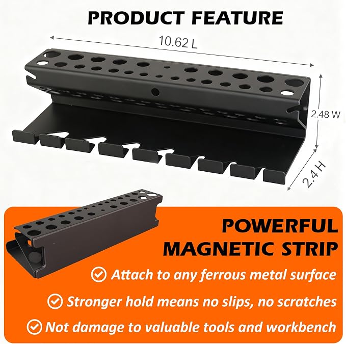 MUTUACTOR Screwdriver Organizer Rack Heavy Duty, Magnetic Mount Screwdriver - Image 5