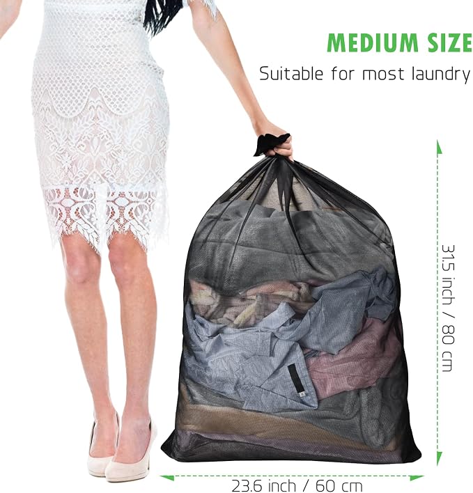 2 Pack Mesh Laundry Bags 24 x 32 inch Laundry Garment Bag Mesh Large Lingerie - Image 3