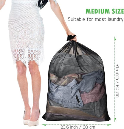 2 Pack Mesh Laundry Bags 24 x 32 inch Laundry Garment Bag Mesh Large Lingerie - Image 3