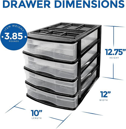 Gracious Living 4-Drawer Desktop and Countertop Storage Organizer Drawer Set - Image 8