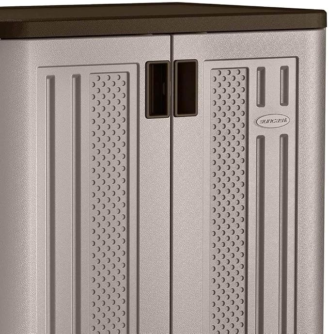 Suncast 4 Pack 9 Cu. Ft. Base Storage Cabinet, Resin Garage Organizer, Platinum - Image 7