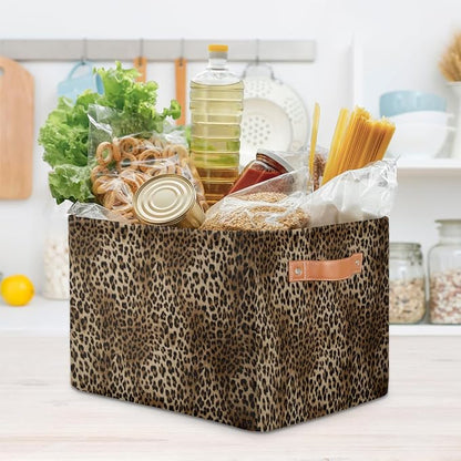 Basket Storage Bins Animal Leopard Cheetah Skin Rectangle Cube Basket Box Kids - Image 7