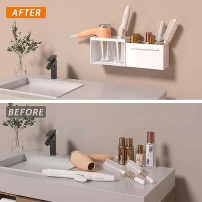 Hair Tool Organizer, Wall Mount Acrylic Hair Dryer Holder - Image 7