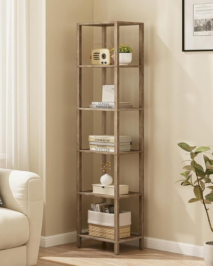 TUTOTAK Bookshelf, 6-Tier Tall Narrow Book Shelf by ChoosetutotakFurnitureBuildYourCozyHome