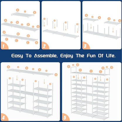 Mavivegue 10 Tiers Shoe Rack, Large Storage Space, 55-60 Pairs, Polypropylene - Image 8